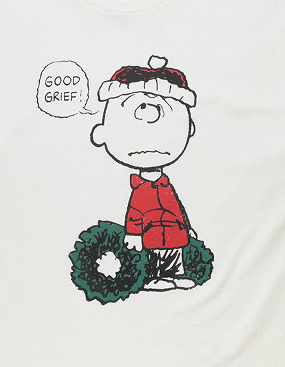 Rsq x Peanuts Holiday Snoopy's Candy Cane Delight Tee - Tan - X-Large