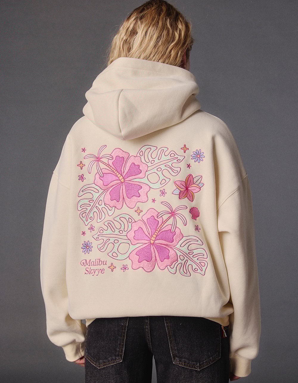 MALIBU SKYYE Pink Paradise Womens Hoodie - YELLOW