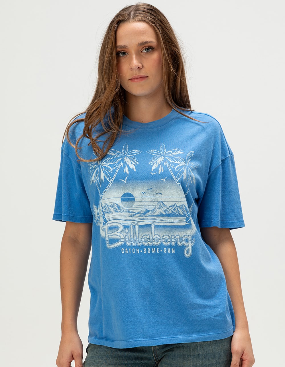 BILLABONG Sun Catcher Womens Oversized Tee - BLUE
