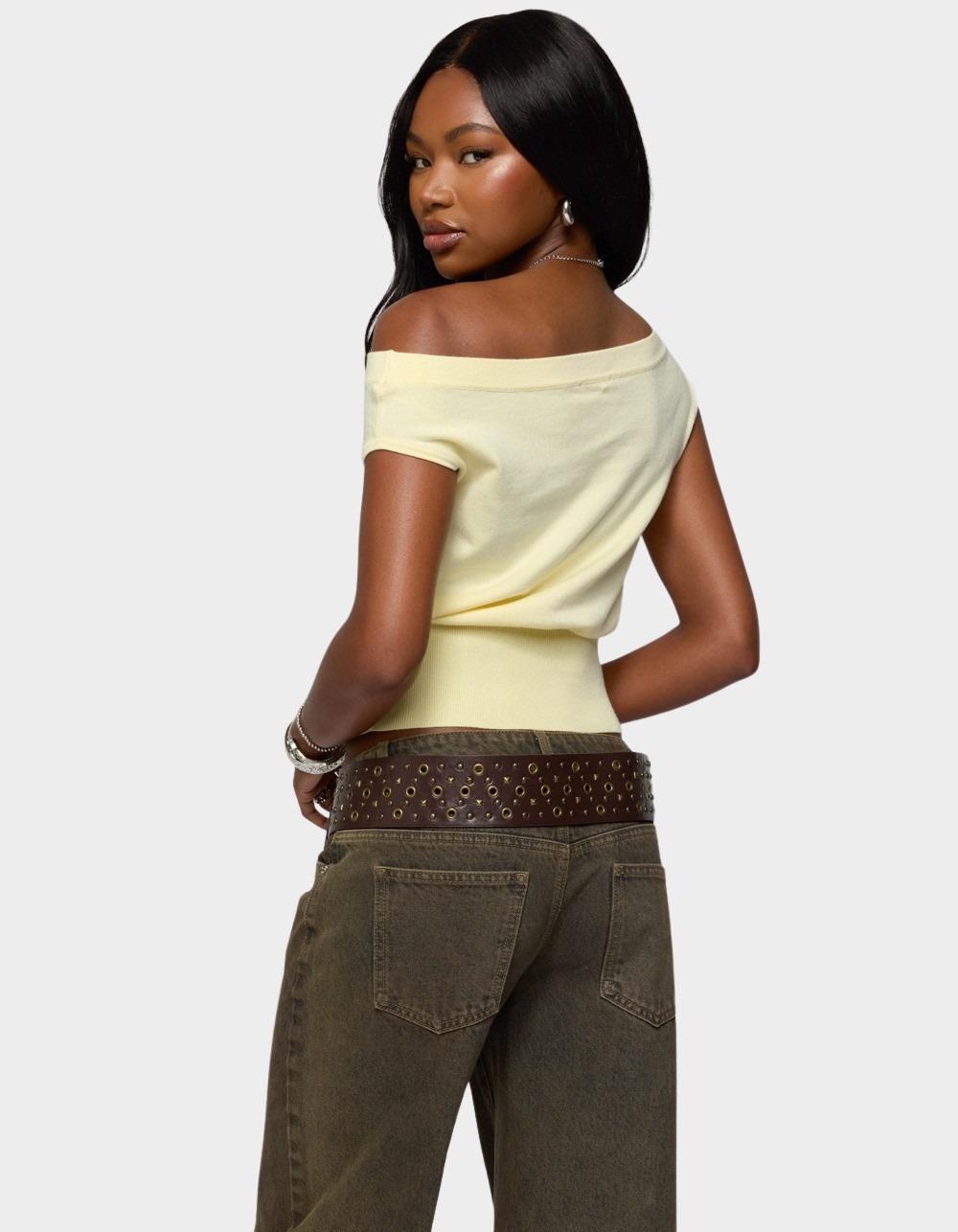 トップス THEREDTHREAD knit fit tops single petal THEREDTHREAD knit