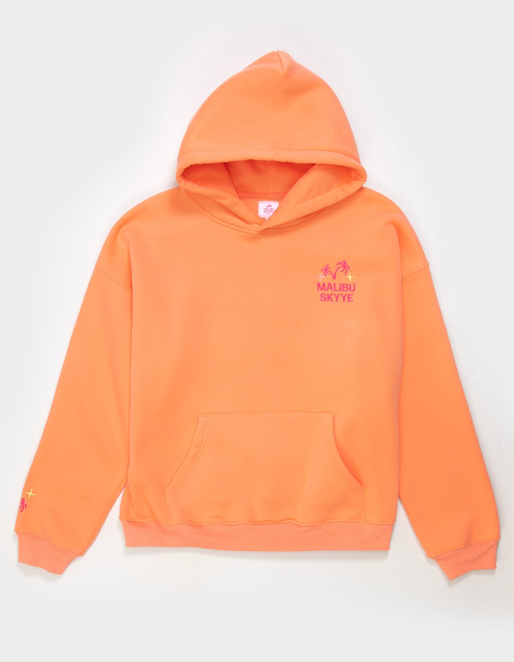MALIBU SKYYE Greetings Embroidered Womens Hoodie - CORAL
