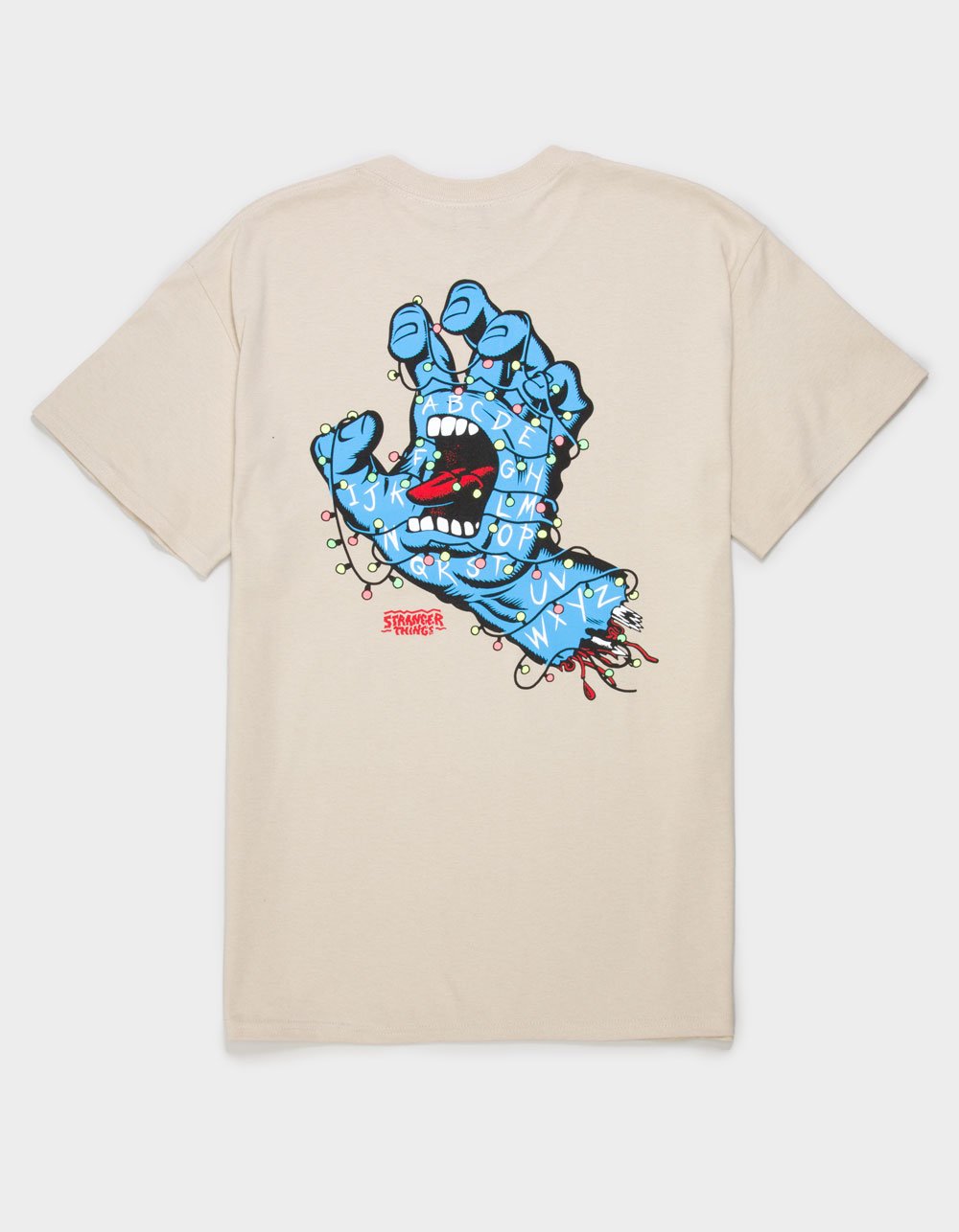 SANTA CRUZ x Stranger Things Screaming Lights Mens Tee - SAND