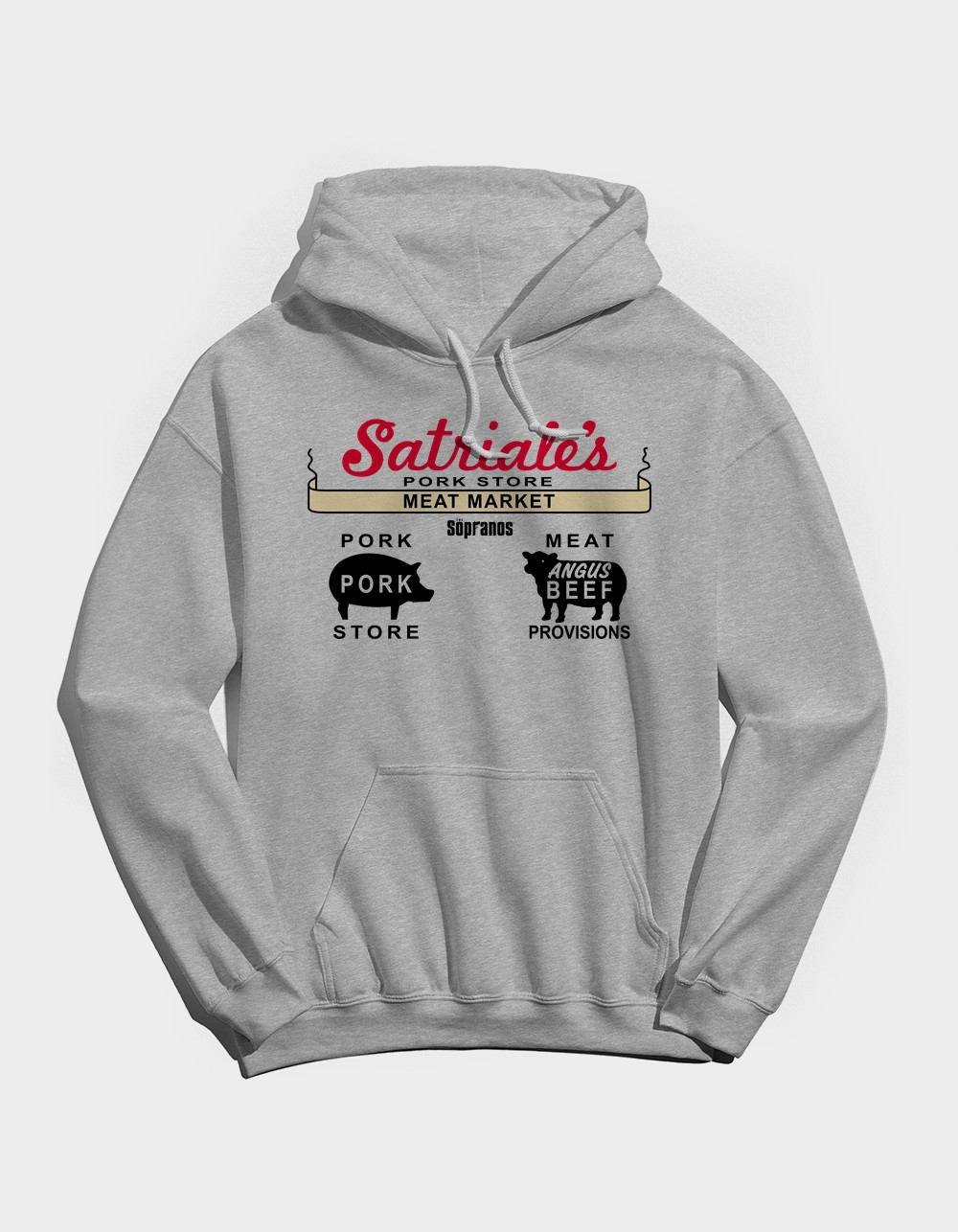 THE SOPRANOS Satriale's Meat Market Unisex Hoodie - HEATHER GRAY