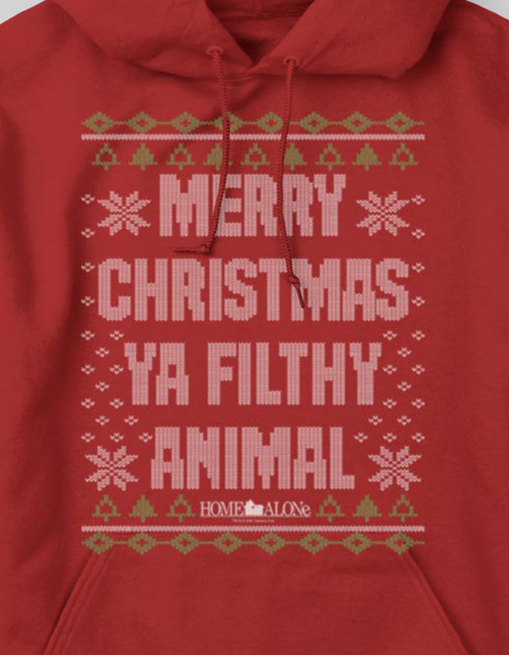 HOME ALONE Filthy Animal Unisex Ugly Hoodie - RED
