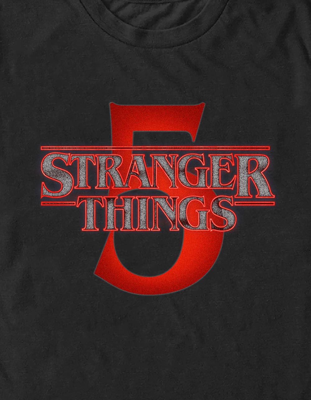 STRANGER THINGS Season 5 Glow Logo Unisex Tee - BLACK