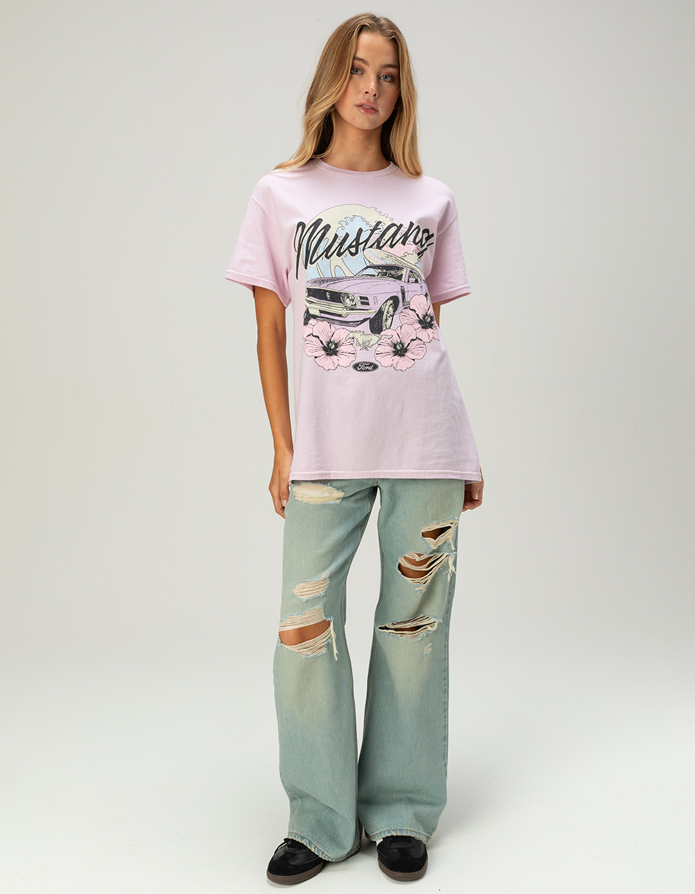 FORD Mustang Womens Boyfriend Tee - PINK