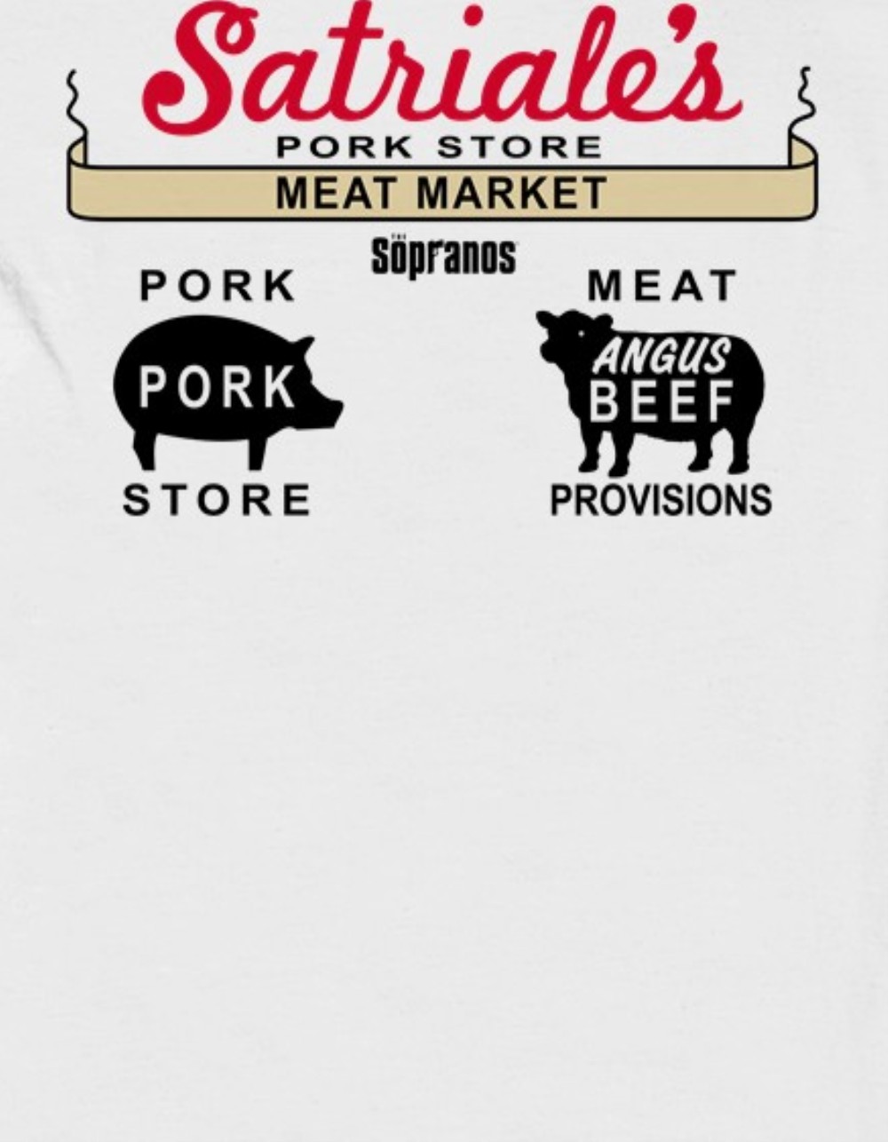 THE SOPRANOS Satriale's Meat Market Unisex Tee - WHITE