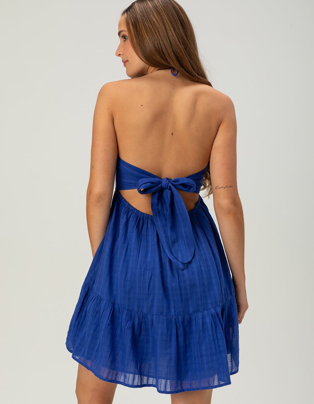 PATRONS OF PEACE Shelly Womens Halter Dress - BLUE