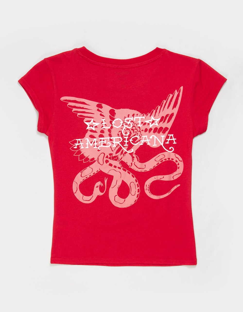 ED HARDY x MGK Cherries Rhinestone Womens Cap Sleeve Tee - RED