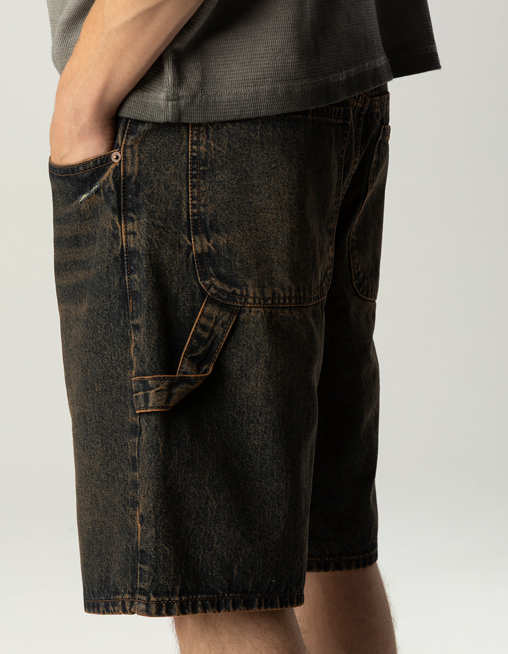 RSQ Mens Loose Carpenter Jorts - RUST