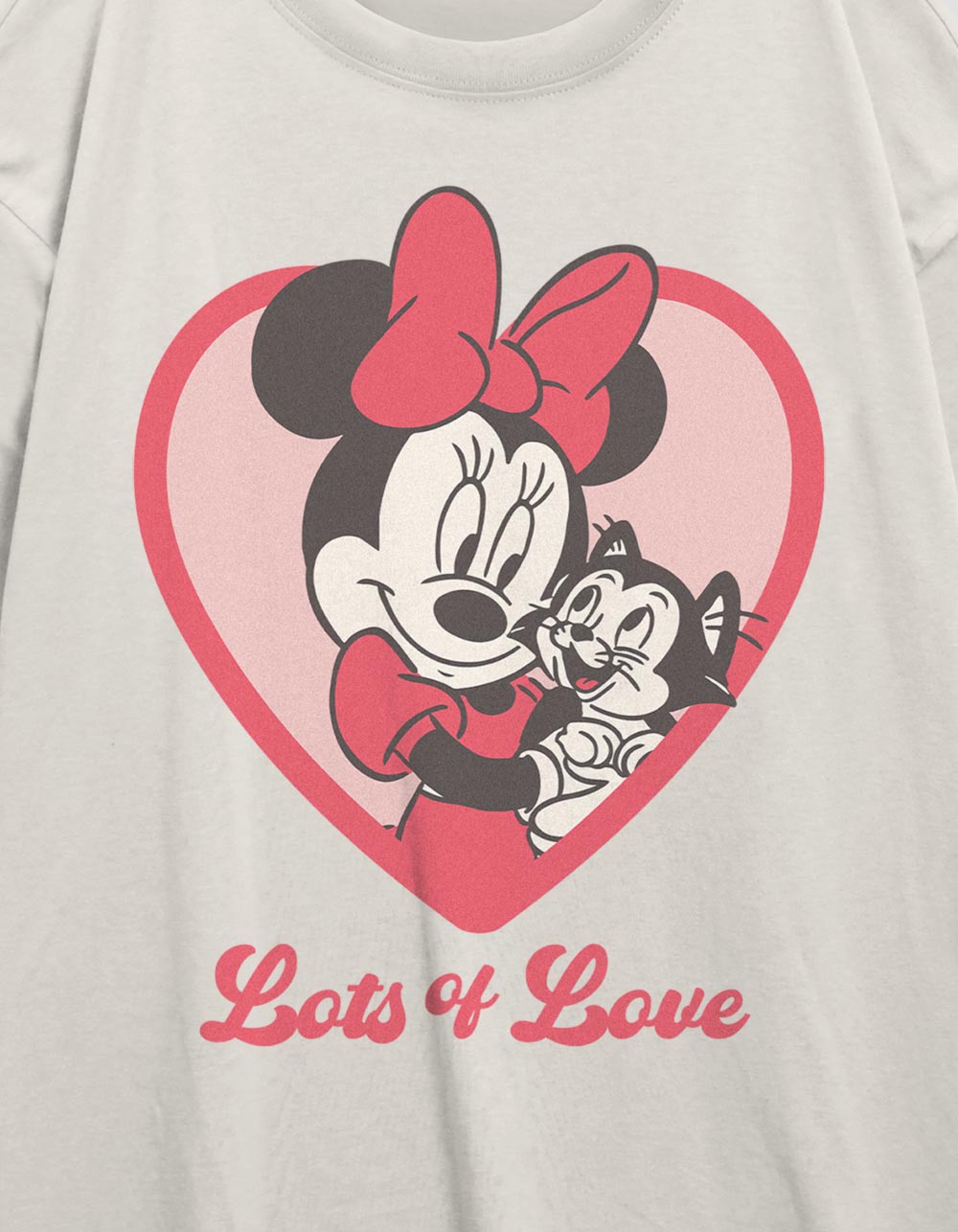 DISNEY Minnie Lots Of Love Womens Oversized Tee - CREAM