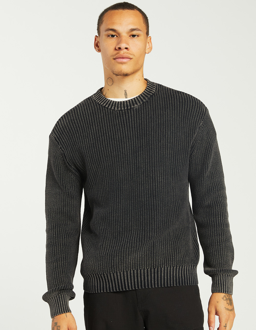RSQ Mens Washed Sweater - BLACK | Tillys
