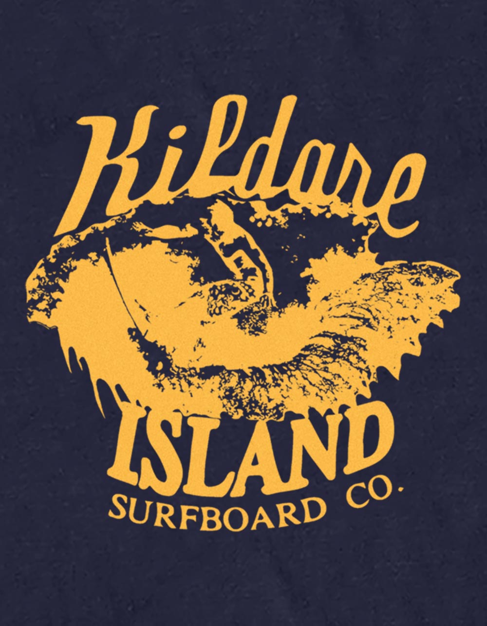 OUTER BANKS Kildare Island Surfboard Silhouette Unisex Tee - NAVY
