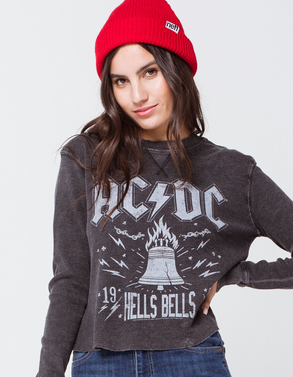 THE VINYL ICONS AC/DC Womens Thermal Tee - BLACK | Tillys