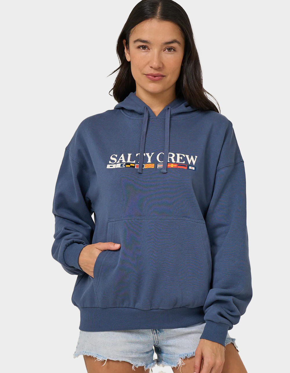 SALTY CREW Flag Womens Hoodie - NAVY COMBO