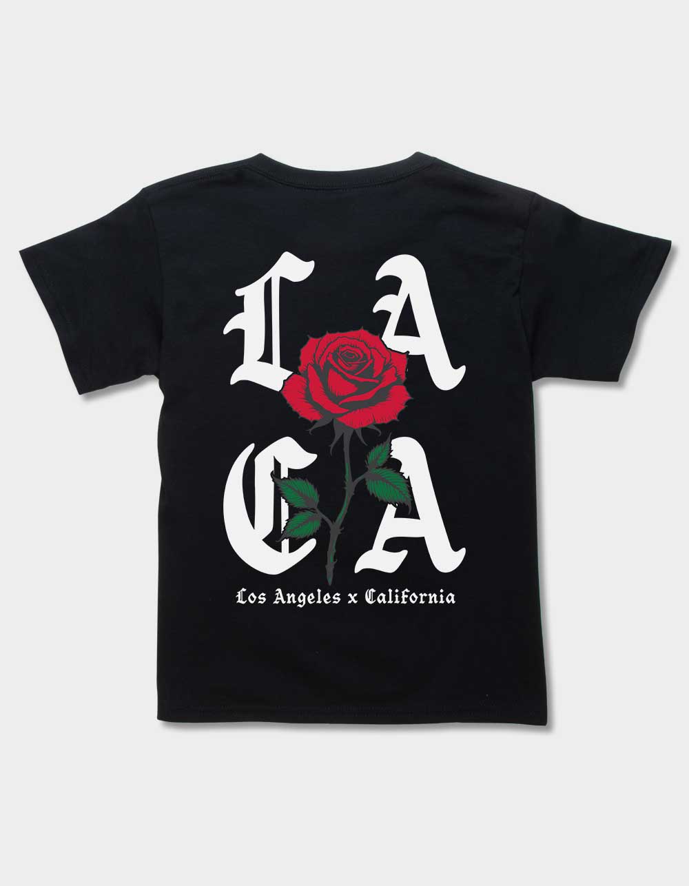 CALIFORNIA LA Rose Unisex Kids Tee - BLACK