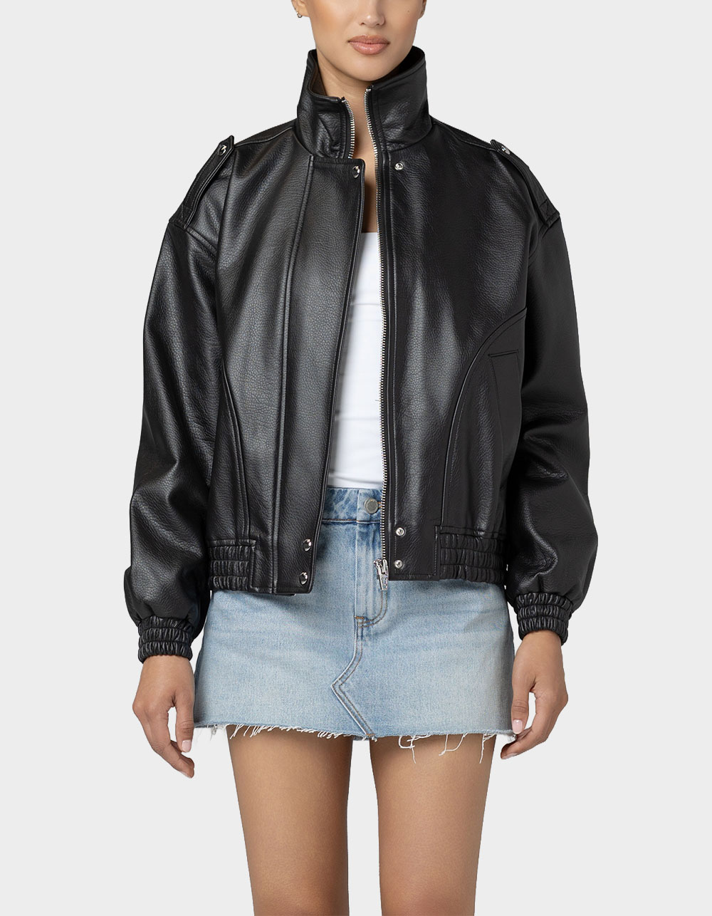 BLANK NYC The Lead Womens Jacket - BLACK