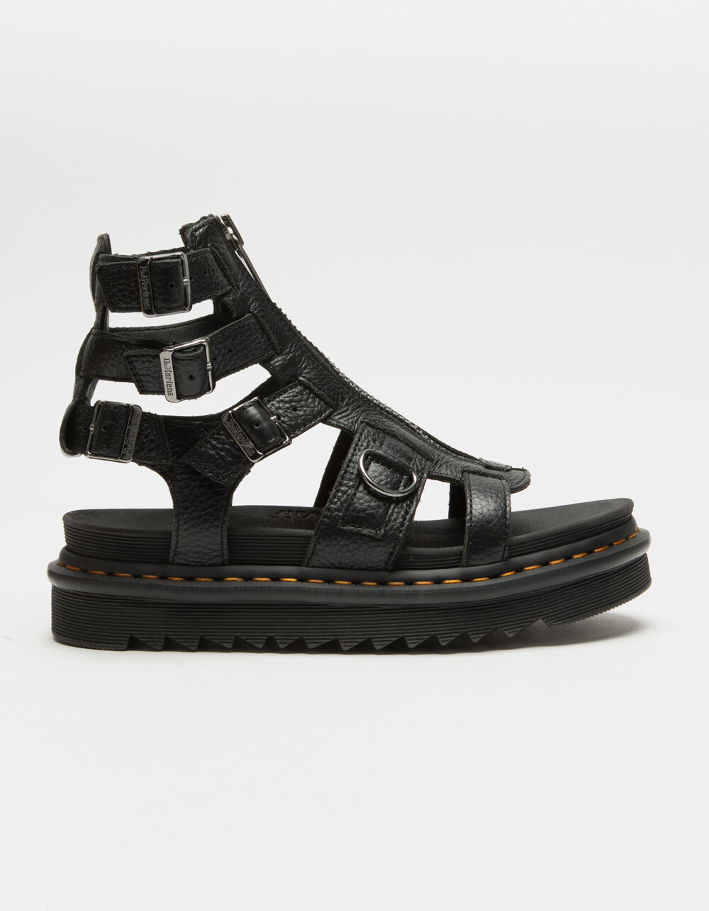 DR. MARTENS Olson Zipped Leather Strap Womens Sandals BLACK Tillys