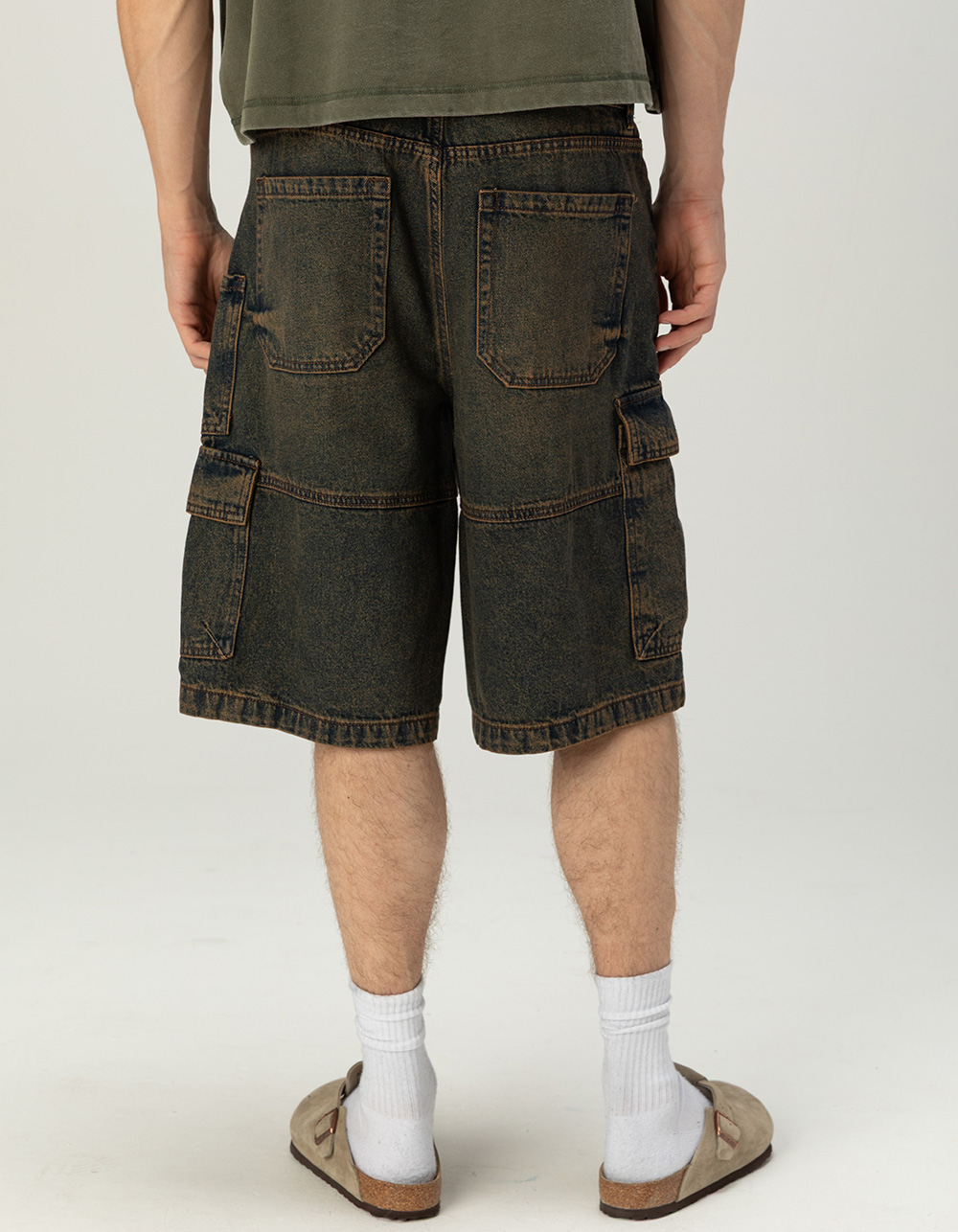 RSQ Mens Baggy Cargo Jorts - RUST