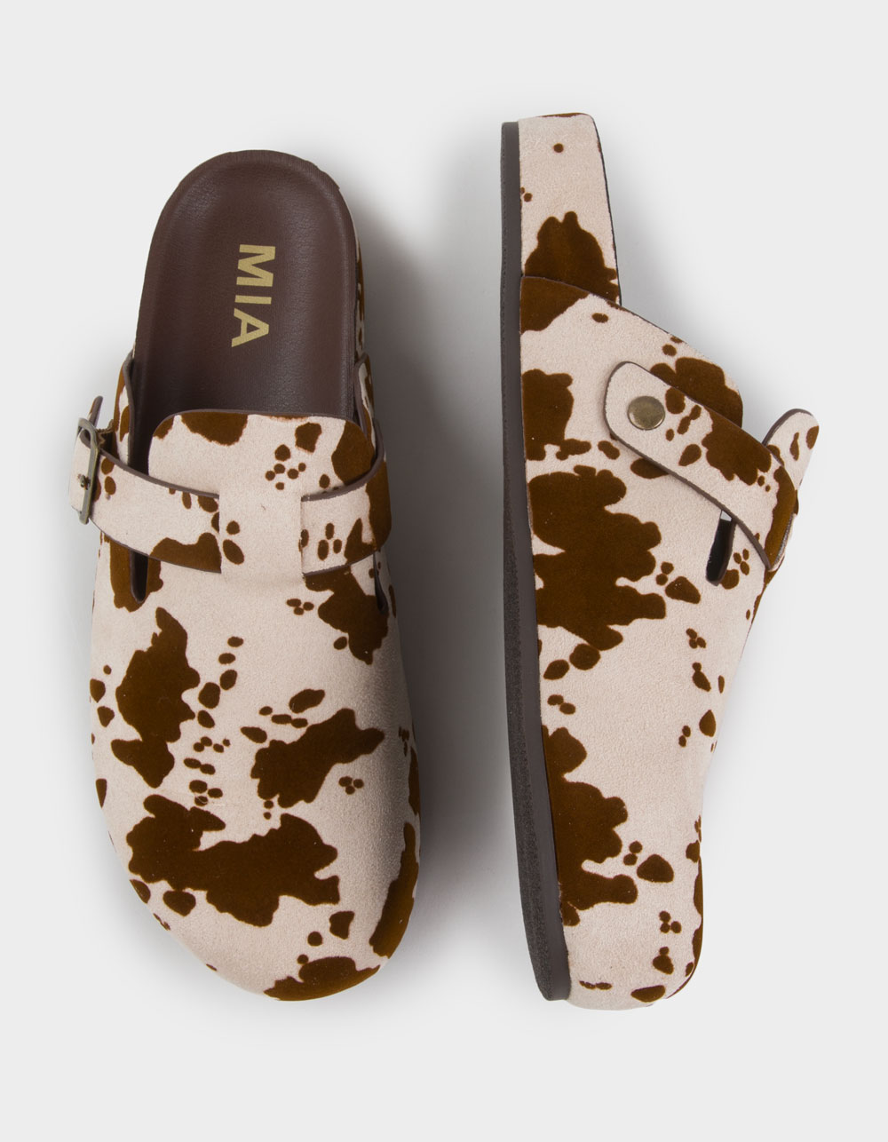 MIA Gipsy Womens Clogs - WHITE/BROWN