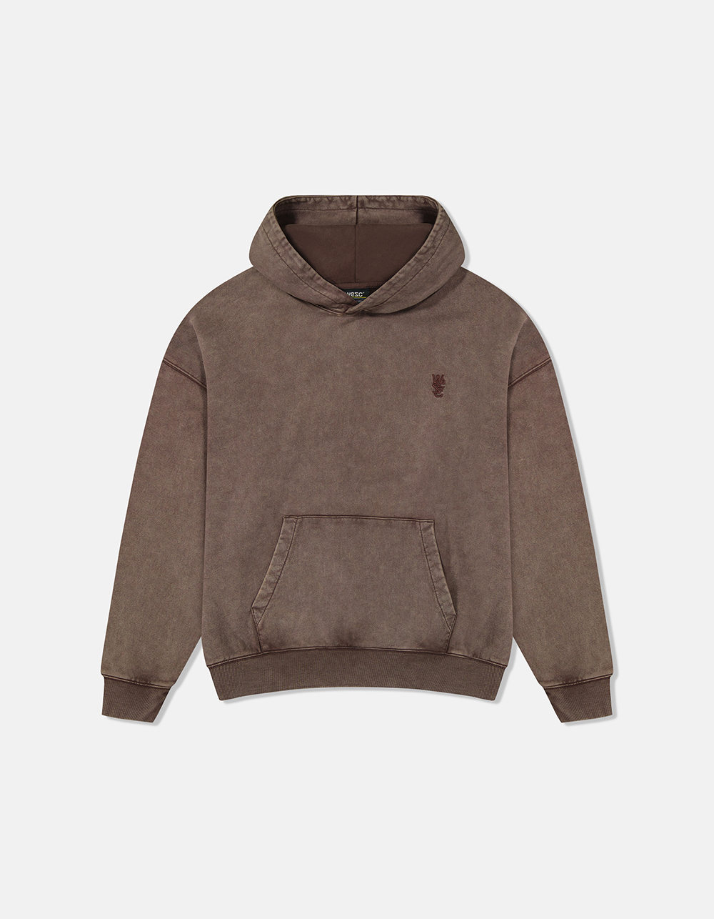 WESC Dropped Shoulder Enzyme Washed Mens Hoodie