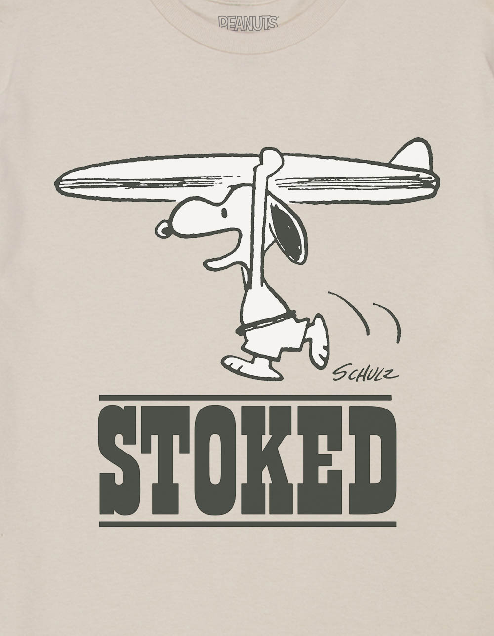 PEANUTS Stoked Snoopy Unisex Tee - SAND