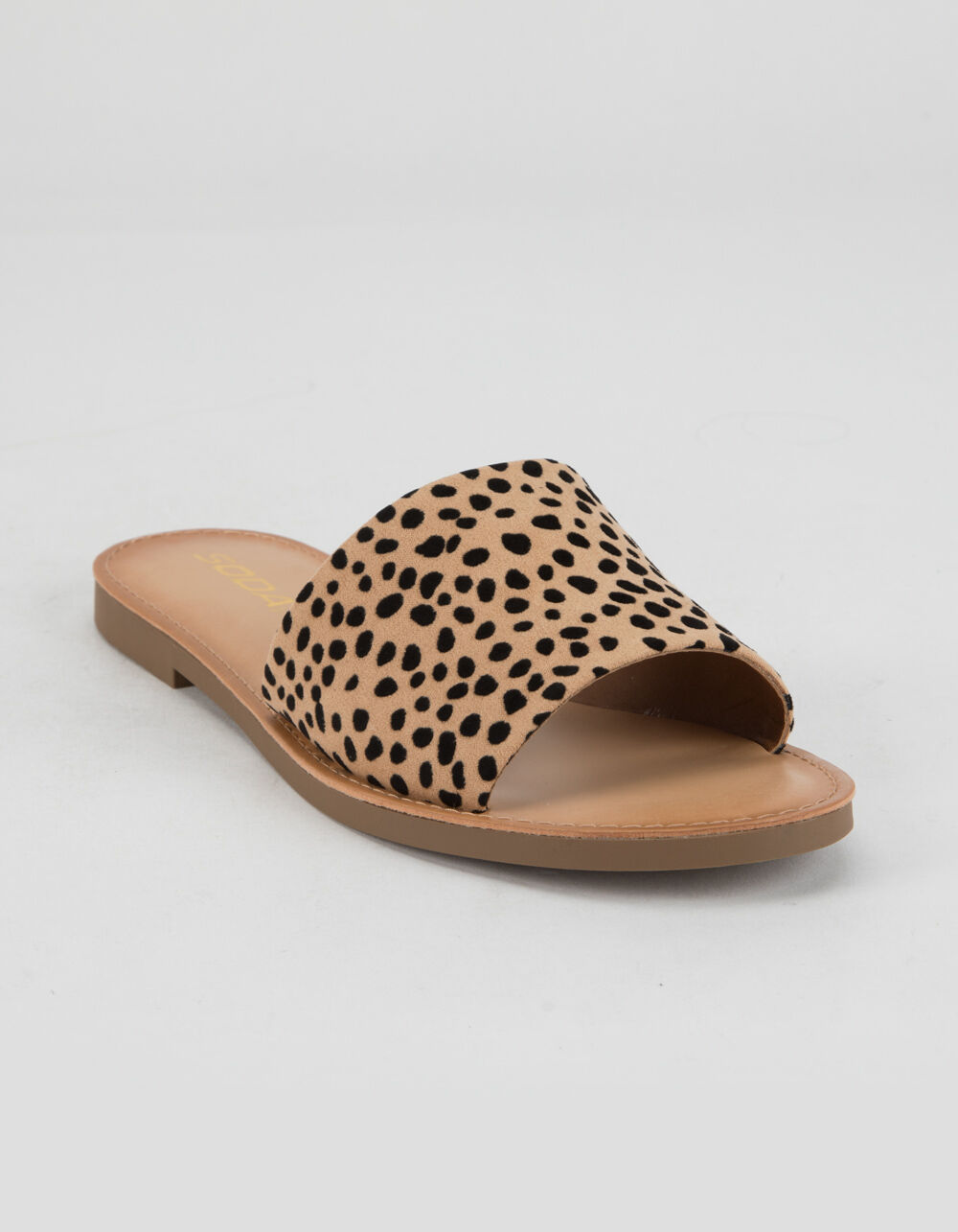 SODA Single Strap Womens Cheetah Slide Sandals - LEOPA | Tillys