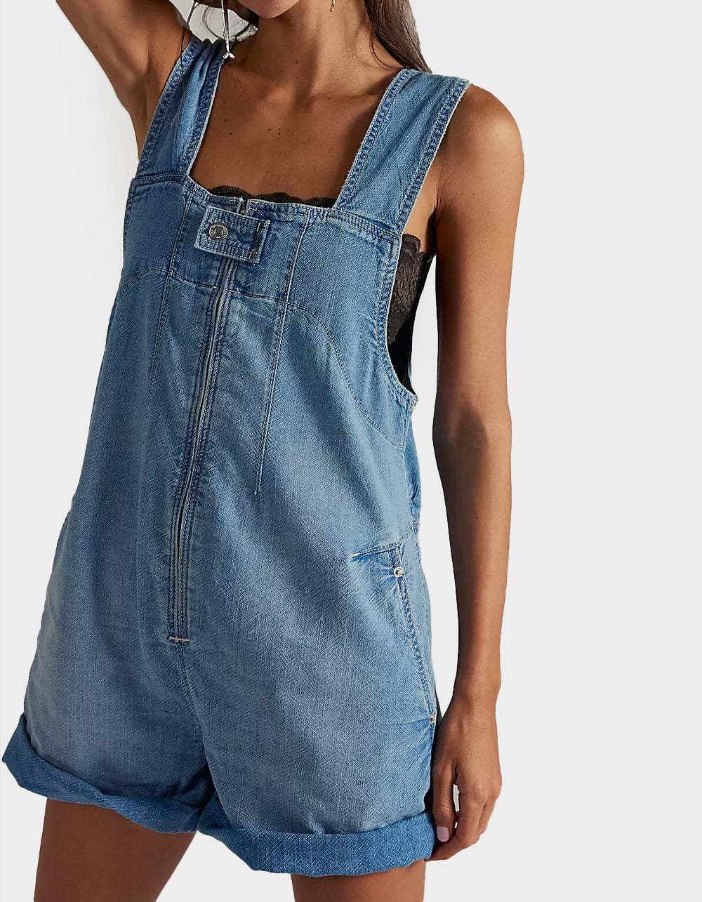 FREE PEOPLE Jude Womens Shortalls - LIGHT WASH