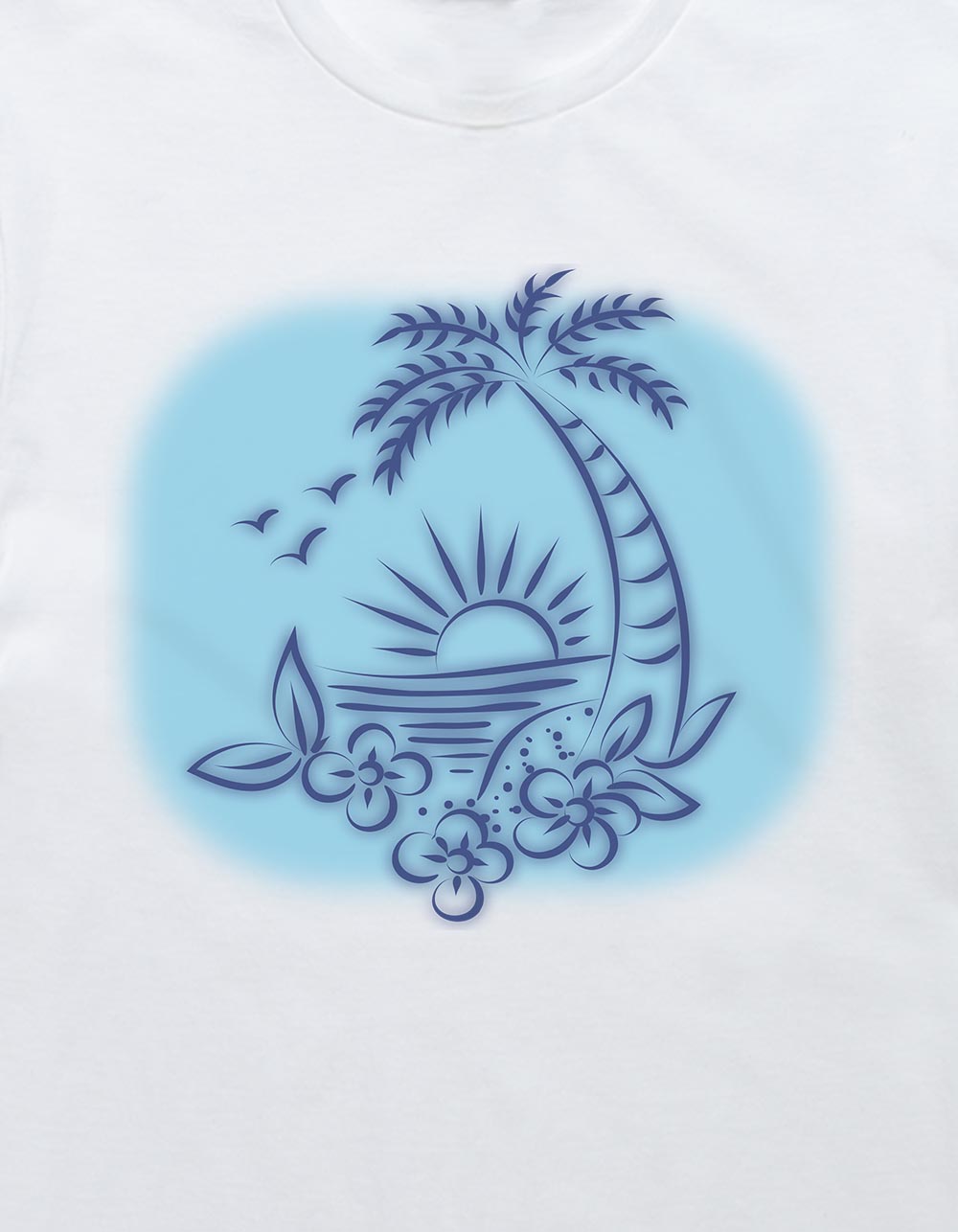 BEACH Airbrush Unisex Tee - WHITE