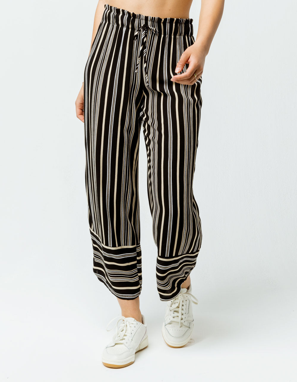 SKY AND SPARROW Stripe Crop Womens Wide Leg Pants image number 0