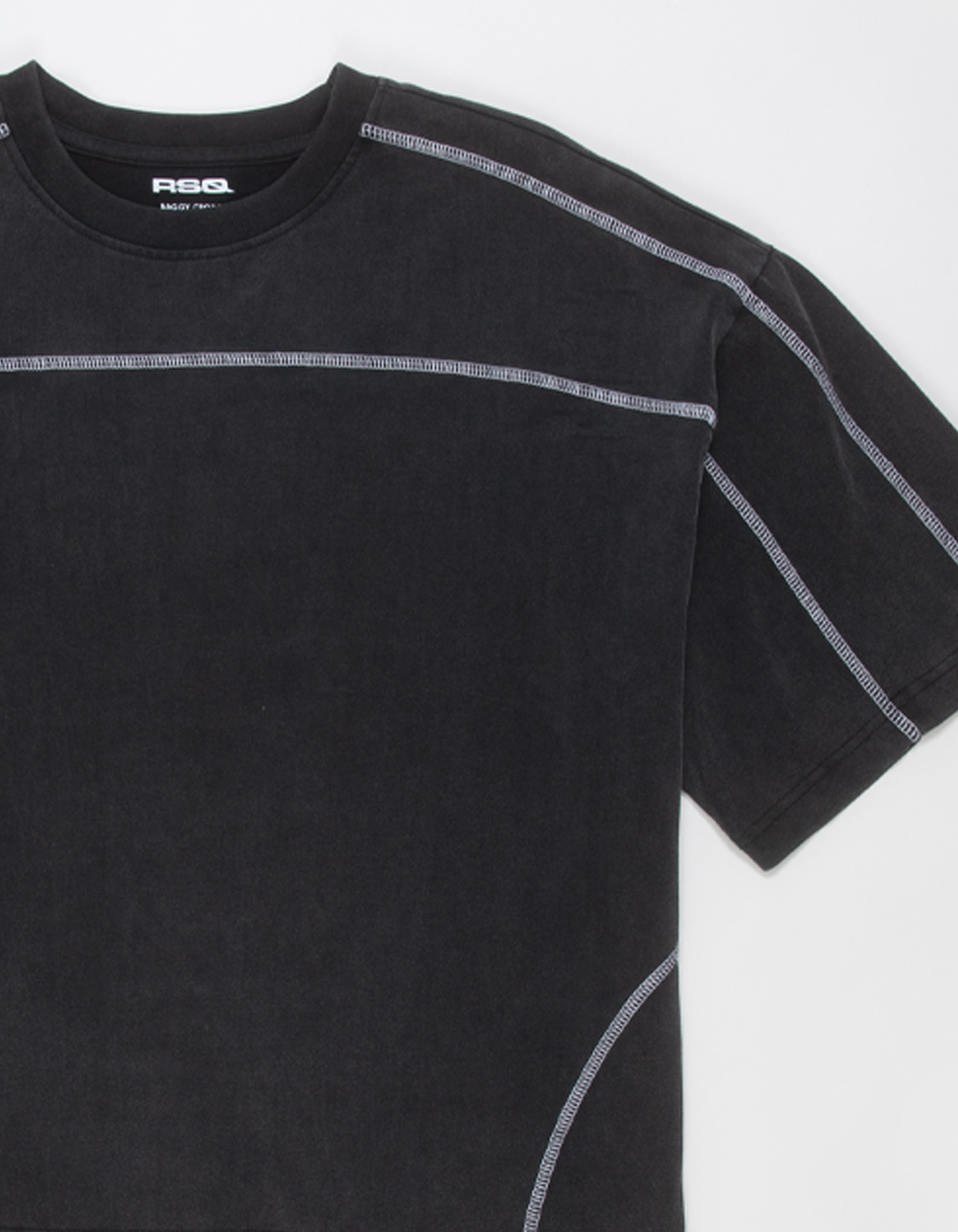 RSQ Mens Seamed Baggy Crop Tee