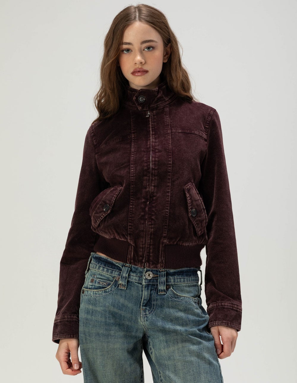 BDG Urban Outfitters Roxy Womens Corduroy Jacket - WINE