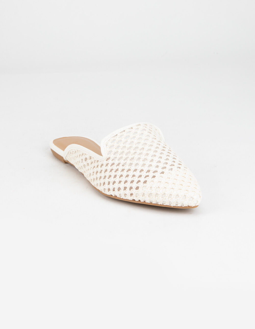 BAMBOO Woven Womens White Mules image number 0