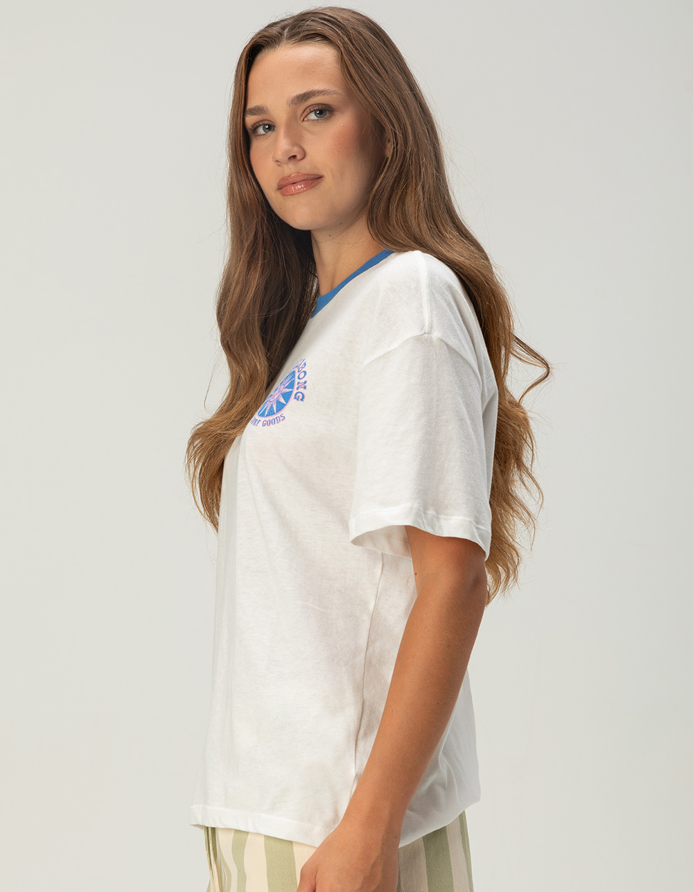 BILLABONG Sun Echoes Womens Boyfriend Tee - WHITE