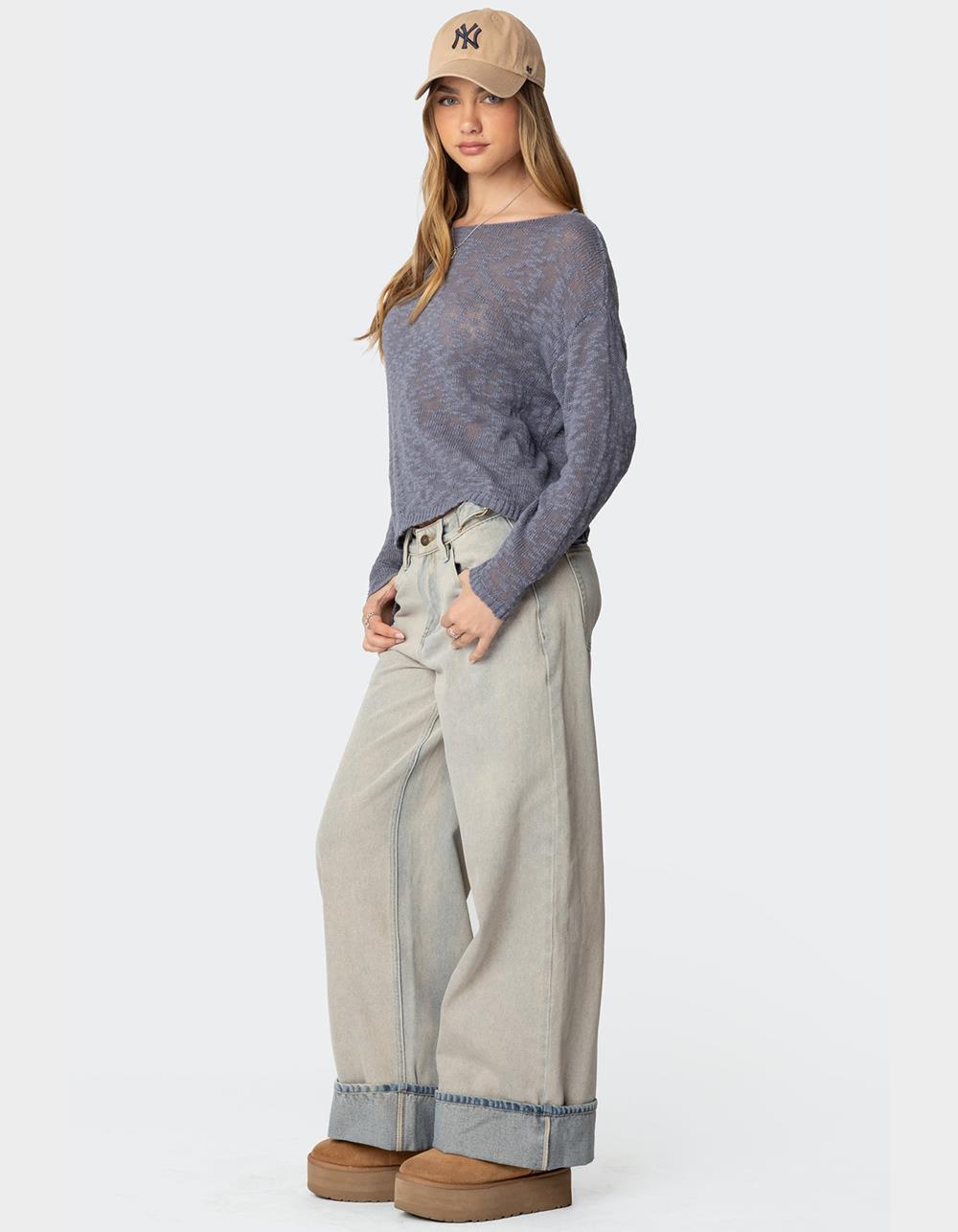 EDIKTED Bri Oversized Boat Neck Sweater