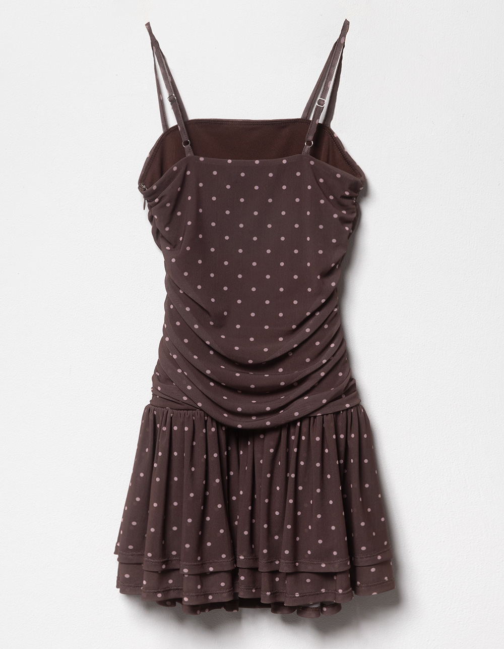 RSQ Girls Polka Dot Ruched Dress - BROWN COMBO