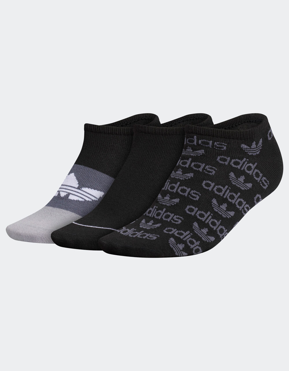 ADIDAS 3 Pack OG Graphic Womens NoShow Socks BLACK Tillys