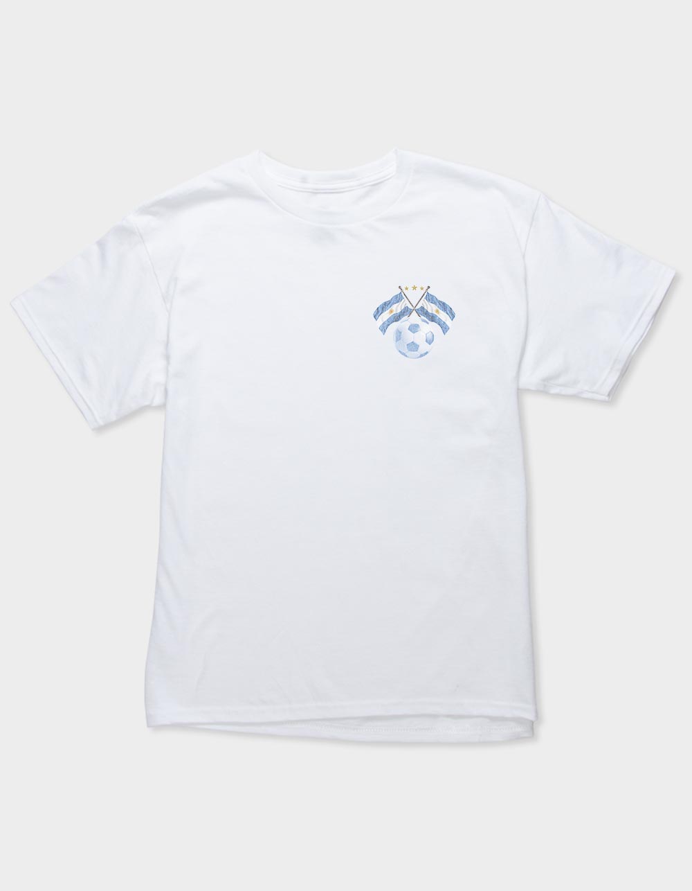 ARGENTINA Flags Futbol Unisex Kids Tee - WHITE
