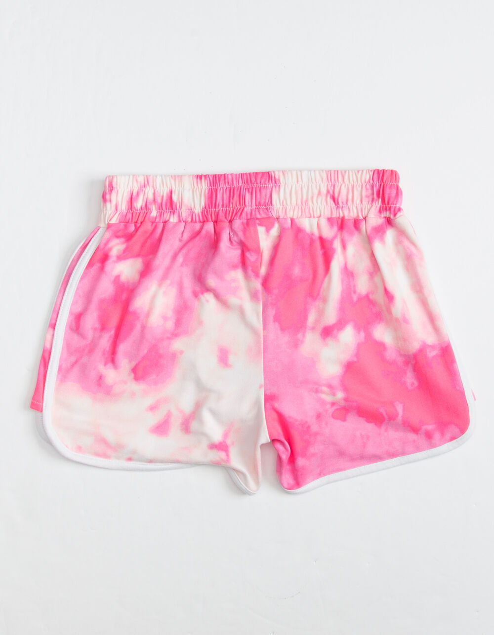 FULL CIRCLE TRENDS Tie Dye Contrast Piping Girls Shorts - PINK COMBO ...