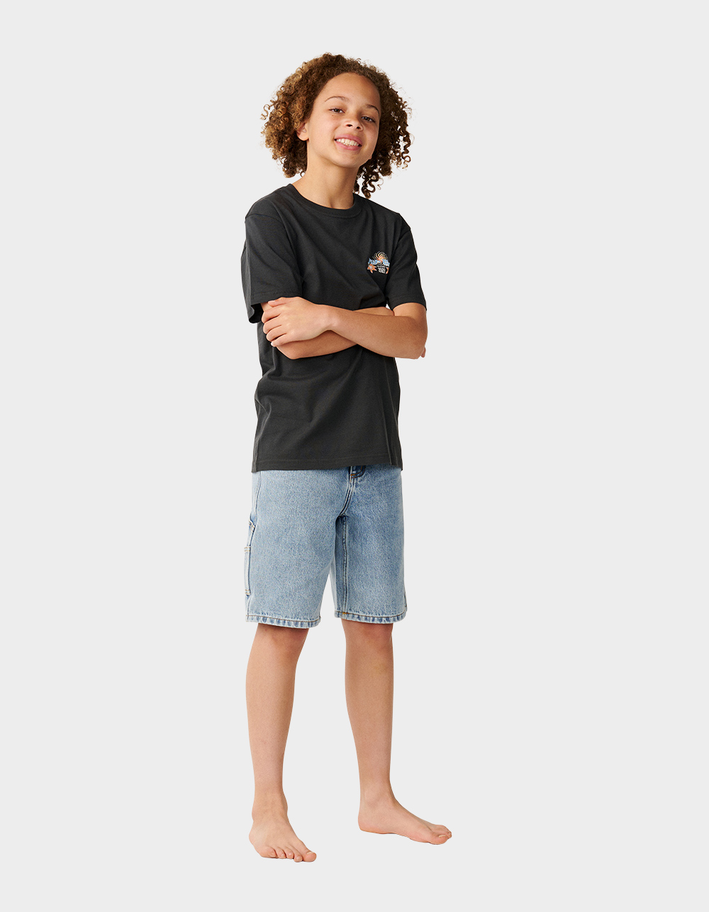 RIP CURL Hazed & Tubed Boys Tee - WASHED BLACK