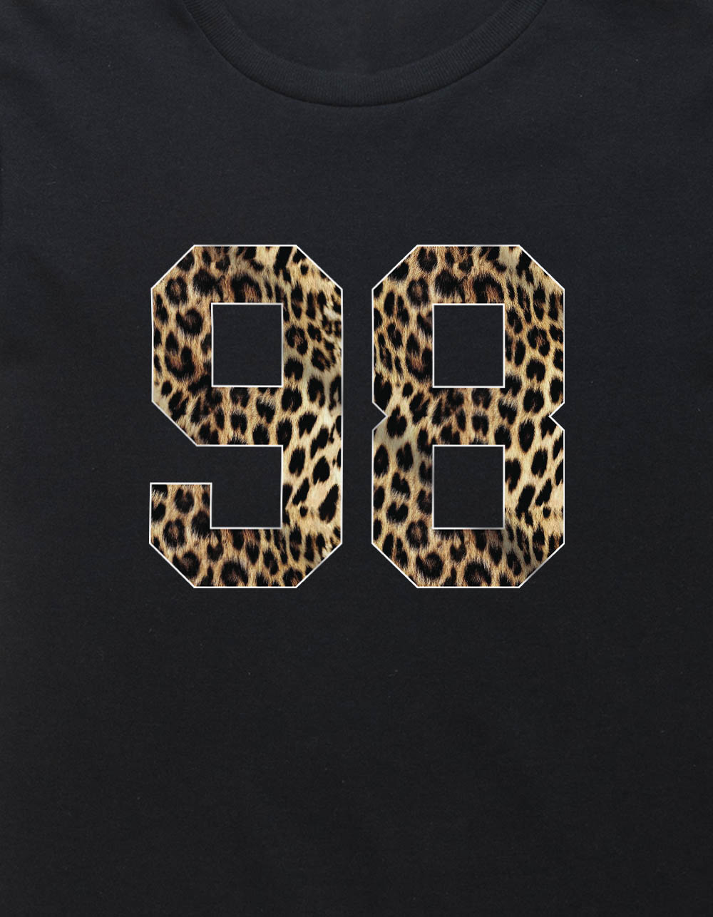 COLLEGIATE 98 Leopard Girls Tee - BLACK