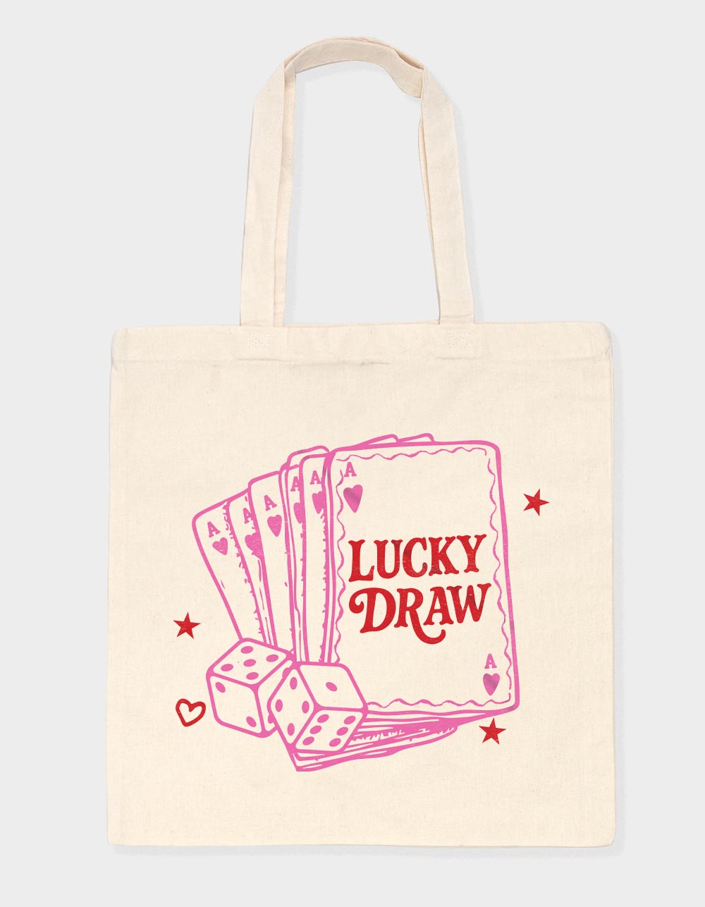 LUCK Lucky Draw Cards Unisex Tote Bag - NATURAL