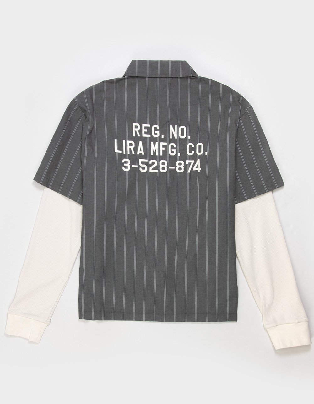 LIRA Registration Mens Long Sleeve Button Up 2fer Work Shirt - CHARCOAL