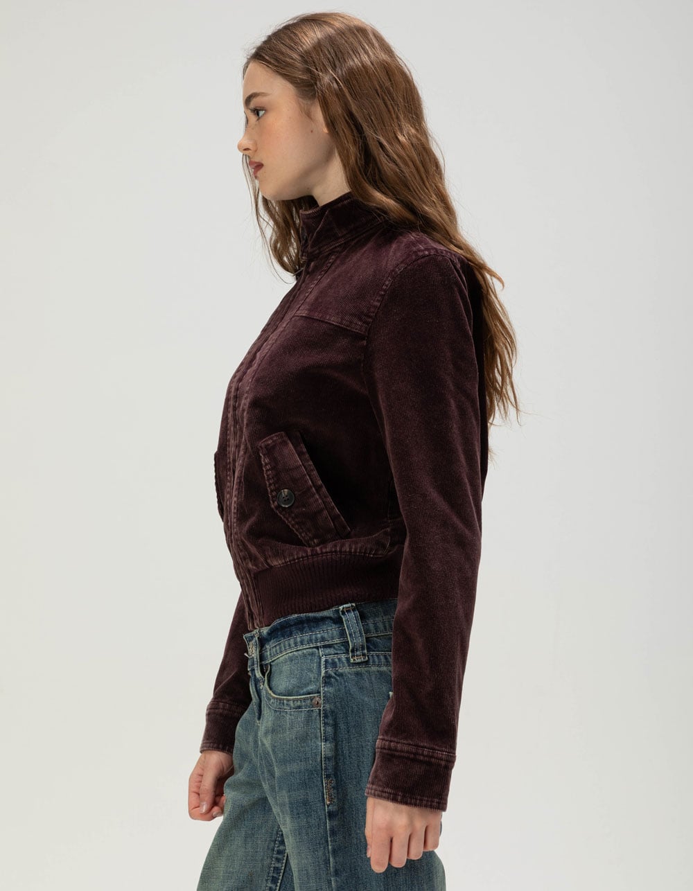 BDG Urban Outfitters Roxy Womens Corduroy Jacket - WINE