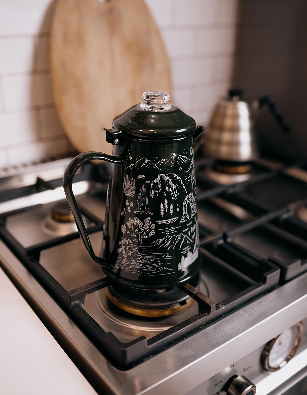 PARKS PROJECT National Parks Iconic Enamel Percolator - BLACK