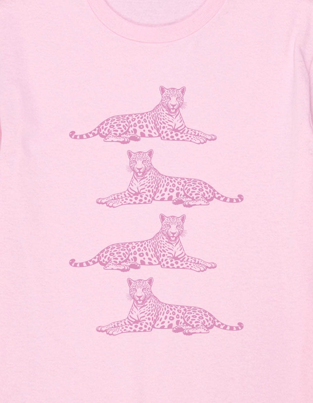 LEOPARD Line Up Unisex Kids Tee - LIGHT PINK