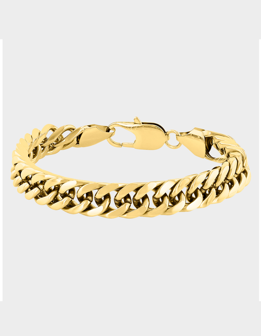 STEEL NATION Stainless Steel With Yellow IP Curb Link Bracelet - GOLD