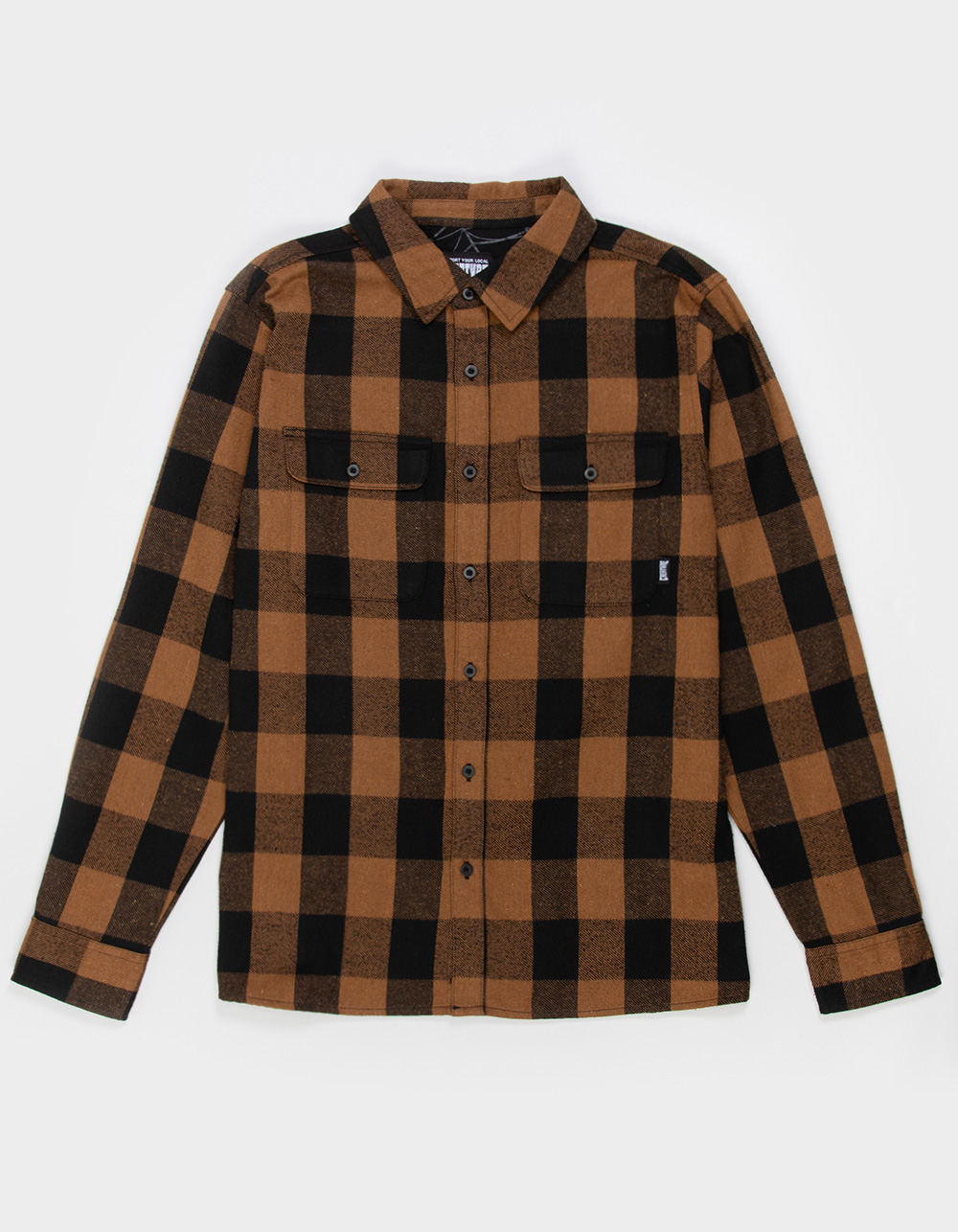 CREATURE Web Mens Flannel - BLACK/BROWN