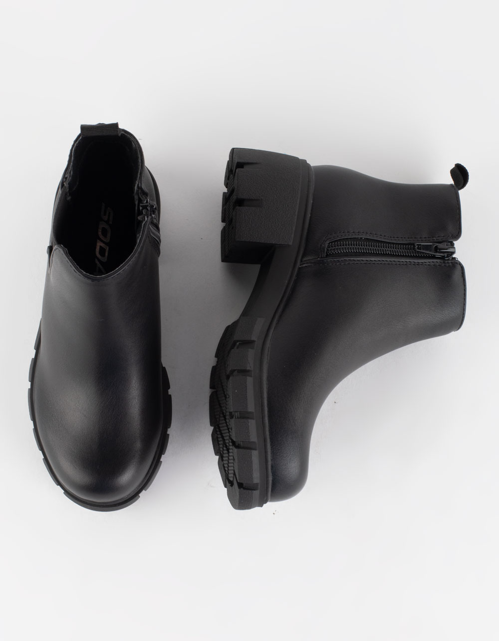 SODA Chunky Chelsea Girls Boots BLACK Tillys