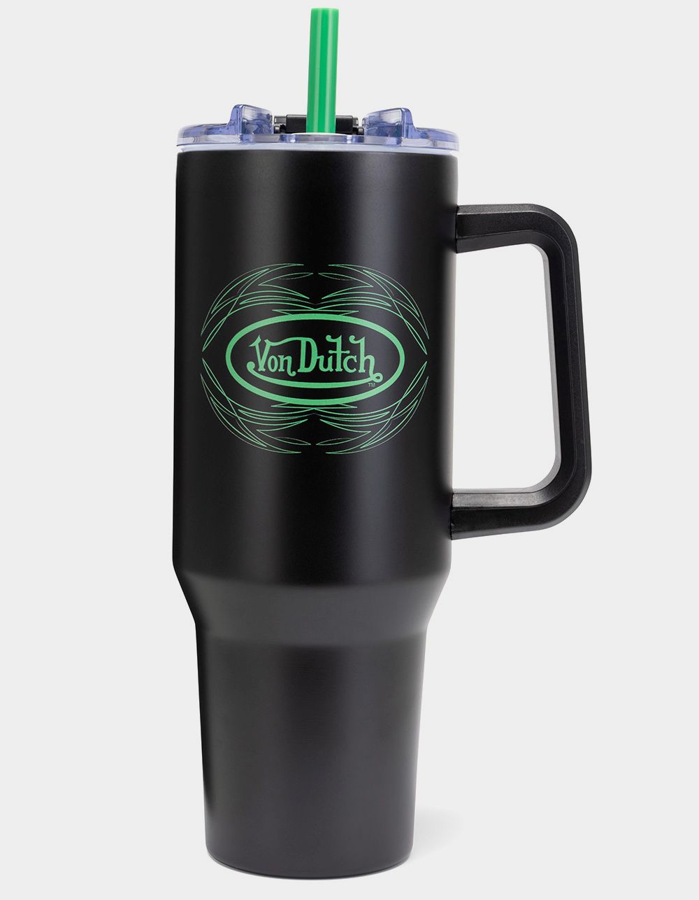 VON DUTCH 40oz Venom Stripe Double Walled Insulated Stainless Steel Tumbler - BLACK
